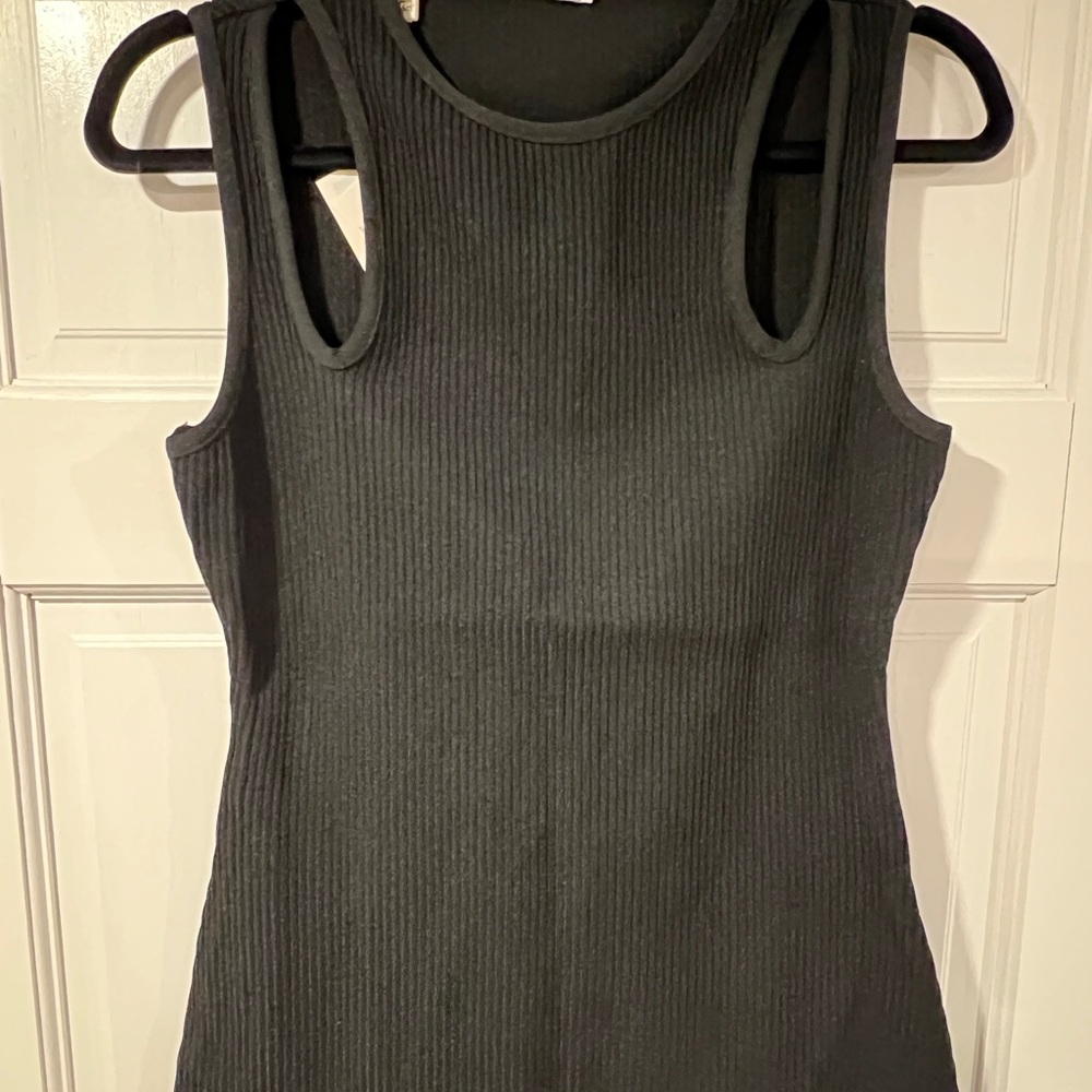 Dixie Black Ribbed Tank Top - Picture 2 of 3